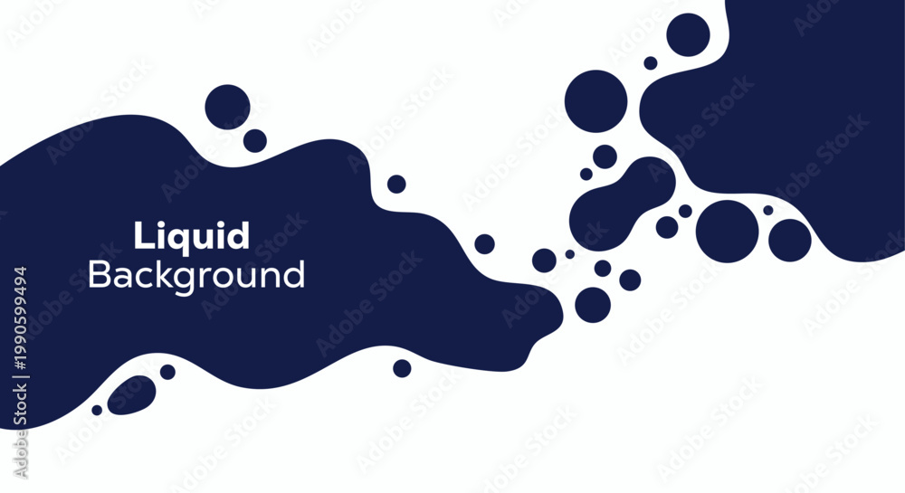 Fototapeta premium Abstract navy blue shapes and text on a white background