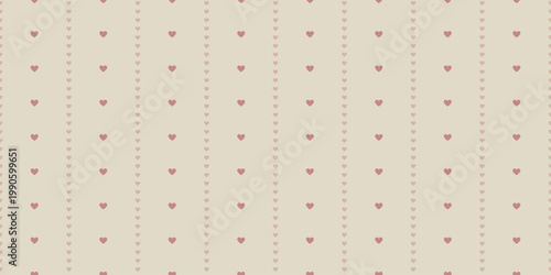 heart pattern pastel romantic seamless background cute love texture beige pink wallpaper repeating small hearts vertical lines valentine design soft sweet decorative textile