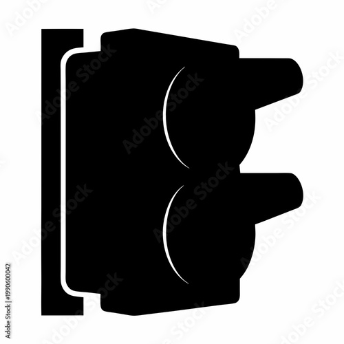 A minimalistic black silhouette illustration of a traffic light for safety guidance