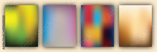 Abstract gradient backgrounds a collection of four vibrant and smoothly blended color panels