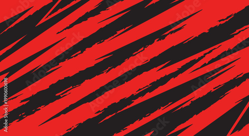 A whisk sits on a red and black abstract background with streaks.