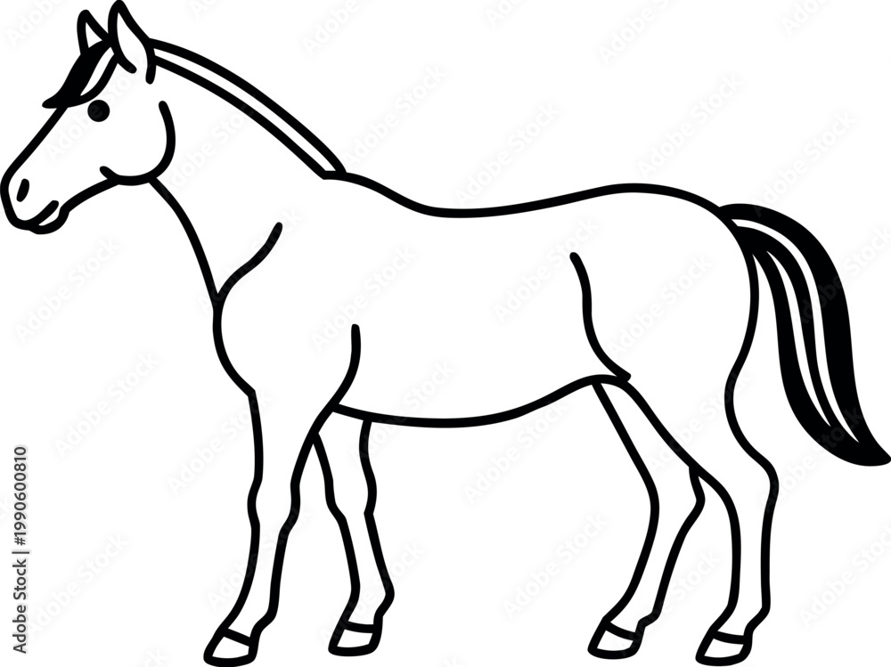 Fototapeta premium horse line art vector, horse outline, horse icon