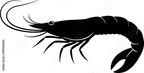 shrimp silhouette vector, shrimp black symbol, shrimp icon