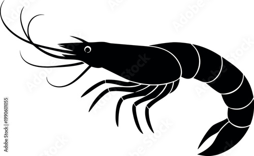 shrimp silhouette vector, shrimp black symbol, shrimp icon