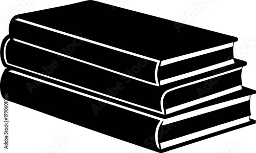 stack of books silhouette vector, books black symbol, stack of books icon