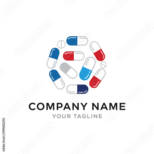 Collection of Medical Capsules and Pills Arranged in a Circle.