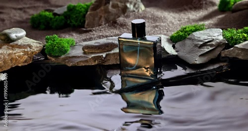 Unique blue perfume with the scent of ozone and desert.