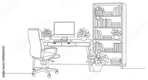 Office Chair With Desk Setup.