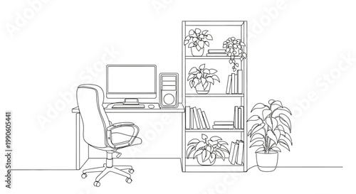 Office Chair With Five Rolling Wheels.