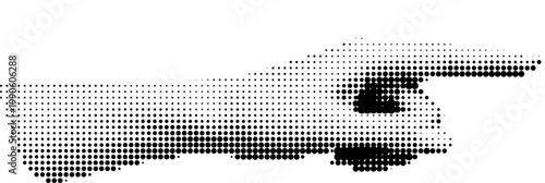 Halftone vector of grunge hand pointing, transparent png design, retro futurism style