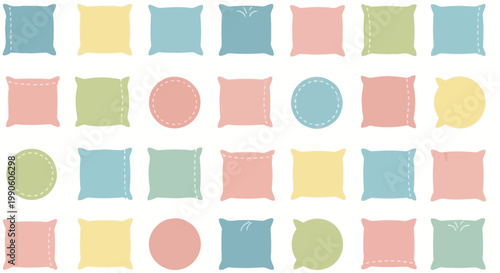 Pastel Throw Pillows and Cushions Pattern - Soft Decor Elements