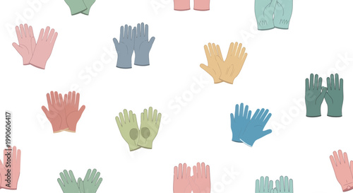 Assorted Pastel Colored Gloves Pattern - Winter Fashion Accessories
