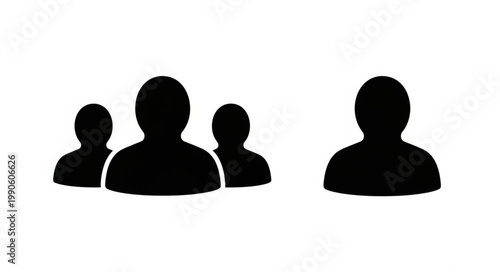 Group of people icons and single person icon.