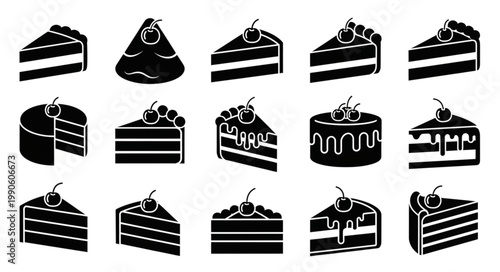 Collection of Delicious Cake Slices and Whole Cakes.