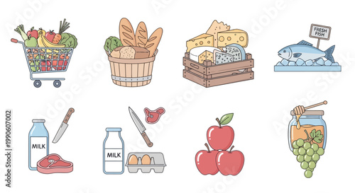 Fresh food and grocery items.