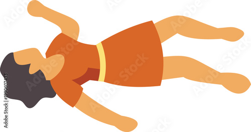 Woman lying on the ground, representing fainting, injury, or an accident