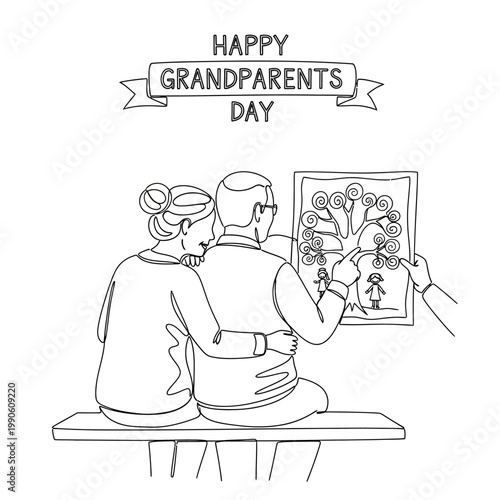 Happy grandparents day senior couple.