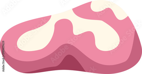 Raw marbled beef steak cut with fat details on a white background