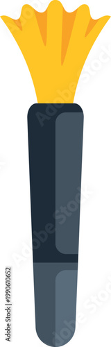 Cooking brush with a black handle and yellow bristles working for food preparation