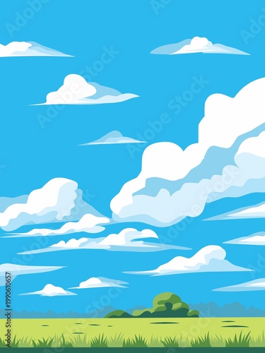 blue sky and green grass