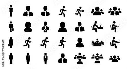 Collection of Business People Icons and Symbols.