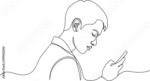 Man Looking at His Mobile Phone 1.