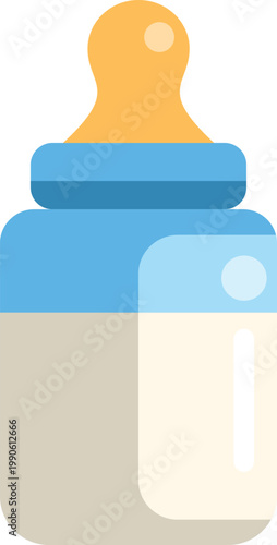Baby bottle holding milk, representing infant nutrition and care