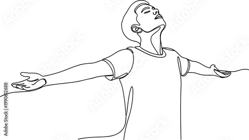 Man with arms outstretched in freedom 1.