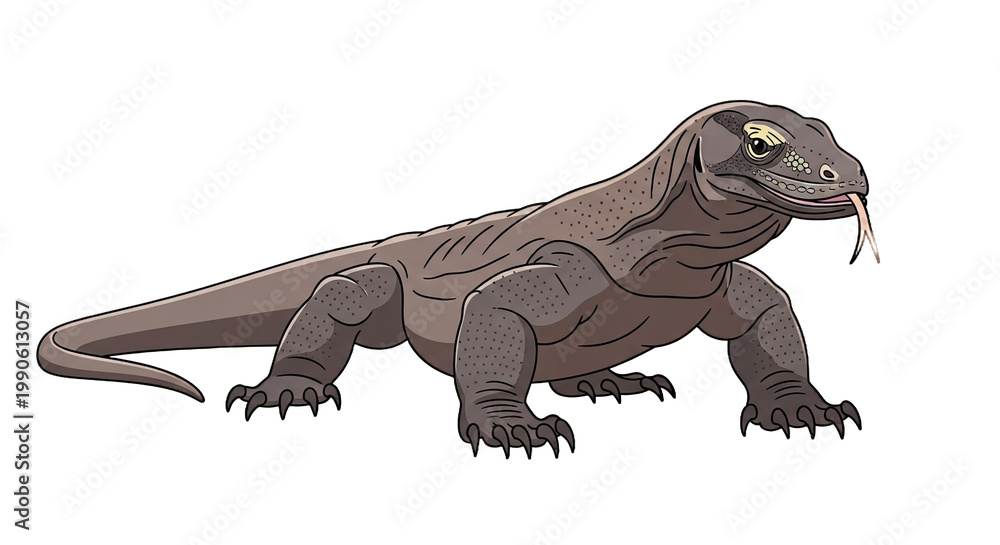 Fototapeta premium Large Reptile Lizard Species Illustration.