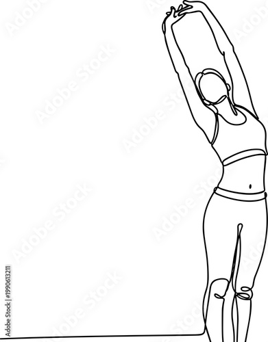 Woman doing yoga stretch exercise 1.