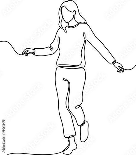 Woman jumping rope fitness exercise 1.