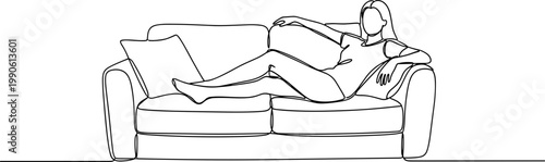 Woman Relaxing on a Sofa 1.