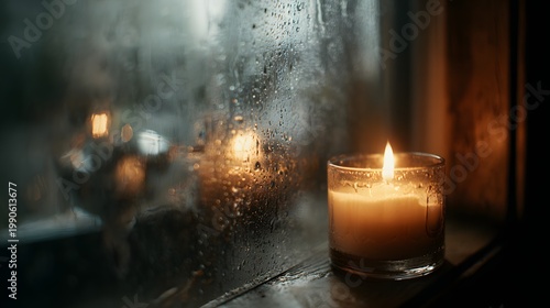 burning candle in the glass