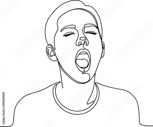 Young man screaming in frustration loudly.