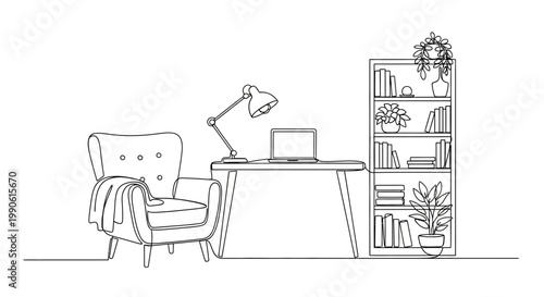 Woman sitting on armchair with laptop.