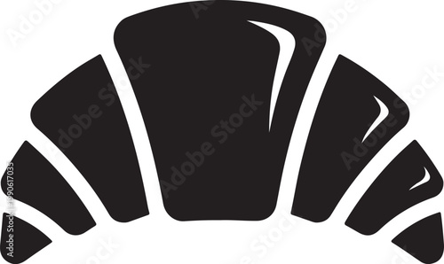 Black croissant icon classic french baked pastry for breakfast croissant breakfast silhouette delicious traditional patisserie european
