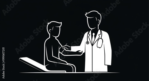Doctor Examining Patient Medical Checkup Illustration.