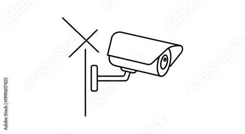 Security camera icon with an 'X' mark, indicating surveillance prohibited