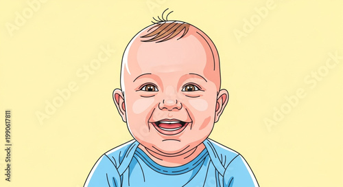 Принти на полотні Happy Baby Smiling Portrait.