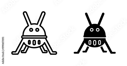 Space Lander Module Icon Set for Moon Exploration