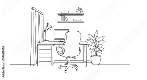 Office Chair and Desk Setup.