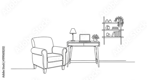 Simple armchair with wooden legs indoors.