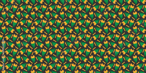 Yummy churros repeating pattern for cafe menu and takeaway packaging. Churros pattern