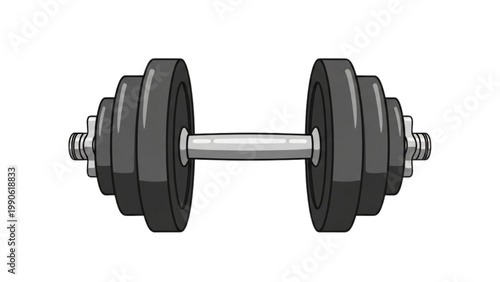 Dumbbell for Fitness: A simple studio shot of a dumbbell showcasing its design and intended use for workout