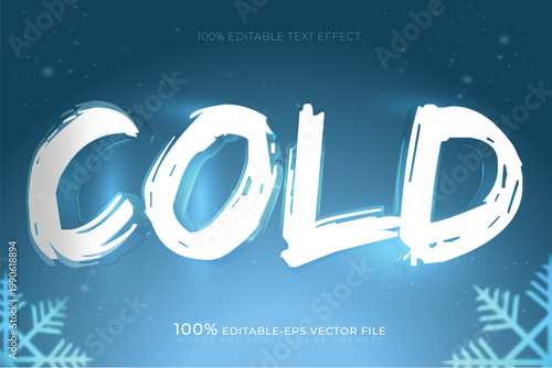 cold blue ice design text
