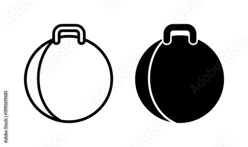 Hopper Ball Icon Set for Kids Play and Fitness