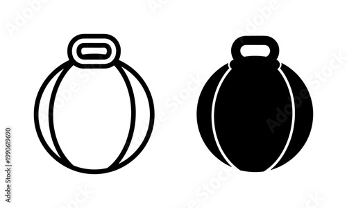 Hopper Ball Icon Set for Kids Play and Fitness