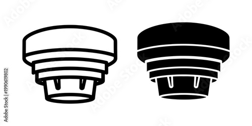 Schilderij op canvas Smoke detector icon set for fire safety and home protection