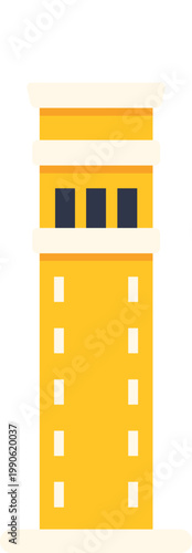 St mark's campanile flat vector icon representing a famous italian landmark