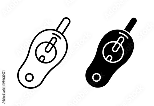 Digital Pregnancy Test Icon Set in Line and Solid Style